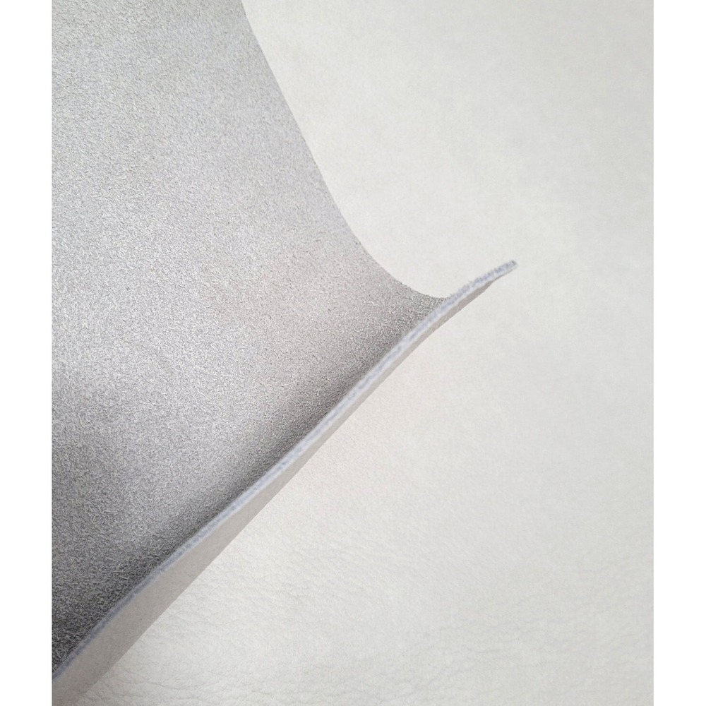 Lightweight Stone Soft Pebble Grain Upholstery Leather Remnant Scrap 13" x 19" - Picture 2 of 3